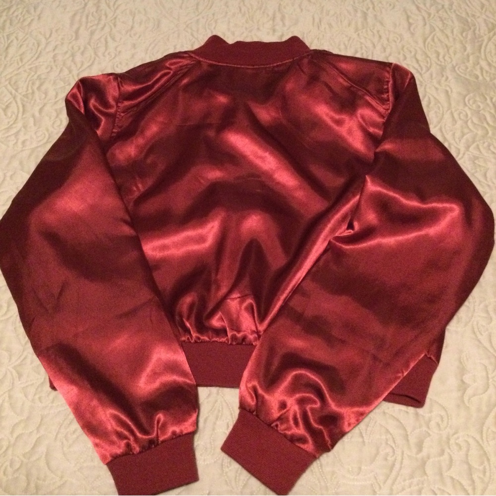 Passport Women's Shiny Red Bomber Jacket - Picture 4 of 6
